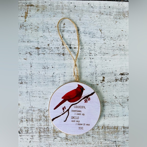 *Grandpa Round Cardinal Ornament - Picture 11 of 12